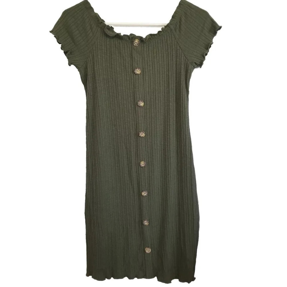 No Boundaries Juniors Dress Hunter Green‎ Large size 11 13 Skater Retro Y2K